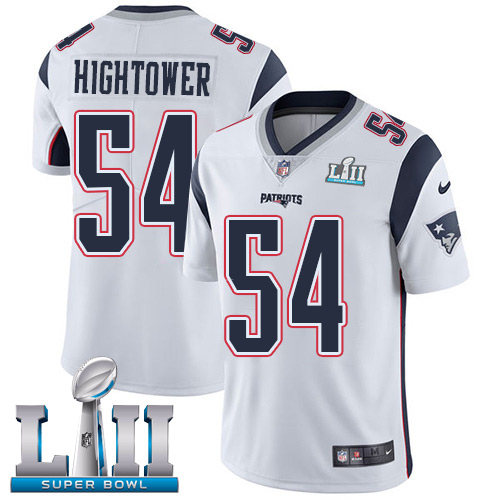 Nike Patriots #54 Dont'a Hightower White Super Bowl LII Men's Stitched NFL Vapor Untouchable Limited Jersey - Click Image to Close